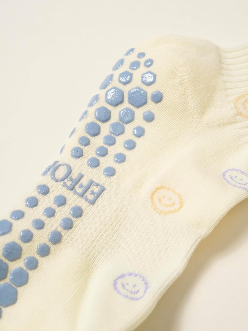 Shapes Studio Crew Half Calf Grip Socks, Cutest Fruits Pilates Socks, Ruffle socks, Non-Slip, Barre Yoga Fitness - Image 4